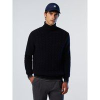 Rollkragenpullover aus Zopfstrickwolle