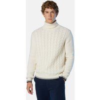 Rollkragenpullover aus Zopfstrickwolle