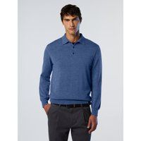 Langarm Poloshirt aus Merinowolle