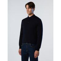 Langarm Poloshirt aus Merinowolle
