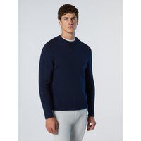 Klassischer Rundhals Pullover mit Rippstrick