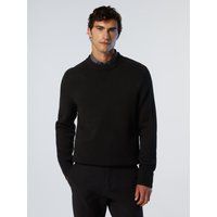 Klassischer Rundhals Pullover mit Rippstrick