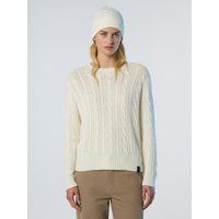 Zopfstrickpullover mit Rundhalsausschnitt
