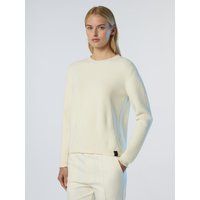 Gerippter Strickpullover mit Rundhalsausschnitt