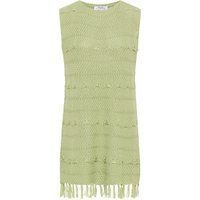 Ärmelloses Strick-Minikleid mit Fransen