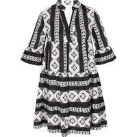 Gestuftes Minikleid mit Folklore-Print