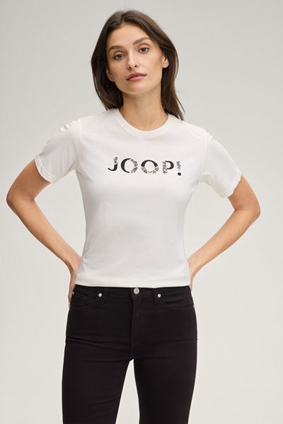 Joop! Tanna Creme Weißes T-Shirt mit Logo-Print