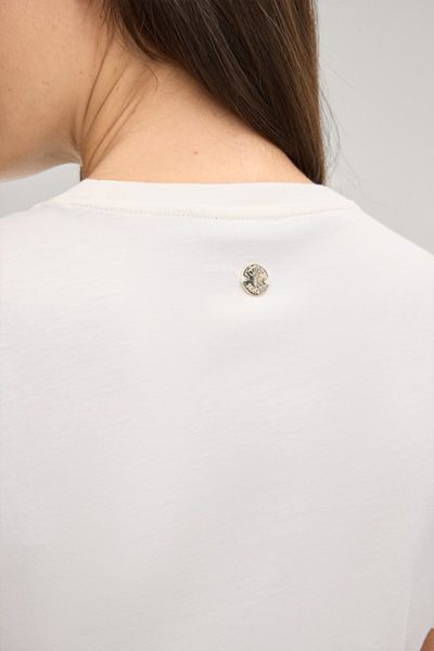 Joop! Tanna Creme Weißes T-Shirt mit Logo-Print