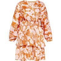 Mini-Stufenkleid mit Blumendruck