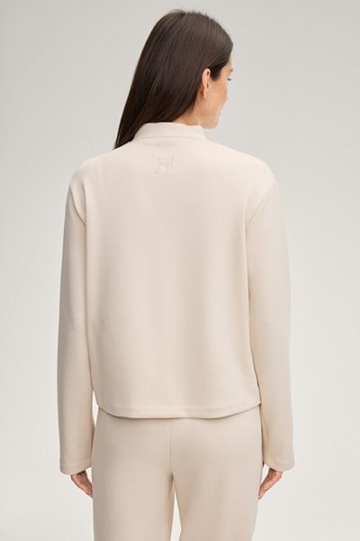 Jospl Tobina Creme Sweatjacke Bomber Style Collegekragen