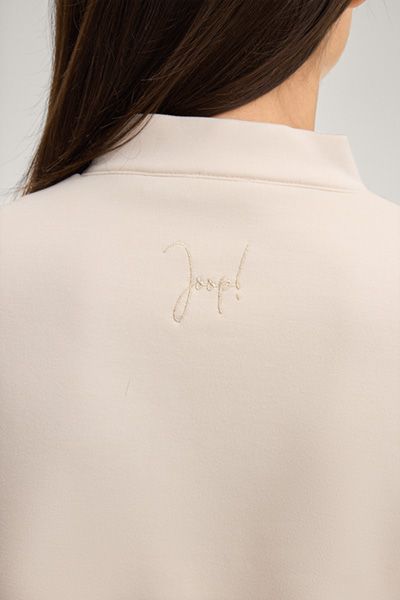 Jospl Tobina Creme Sweatjacke Bomber Style Collegekragen