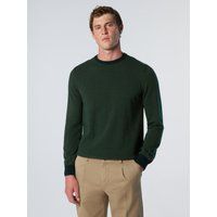 Gestreifter Kaschmir-Mischung Rundhals-Pullover