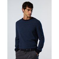 Gestreifter Kaschmir-Mischung Rundhals-Pullover