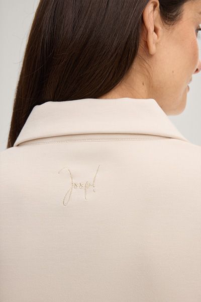 Joseph Sweatshirt Ticia creme Polokragen lange Ärmel Modalmischung