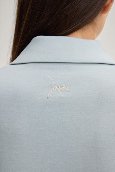 Joseph Sweatshirt Ticia in Hellblau mit Polokragen