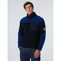 Zweifarbige Fleecejacke mit Reißverschluss