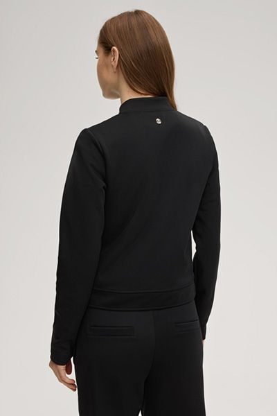 Sweatjacke Tasia Schwarze Baumwollmischungsjacke mit goldenen Knopfdetails