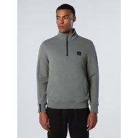 Herren Scuba Stoff Sweatshirt mit halbem Reißverschluss