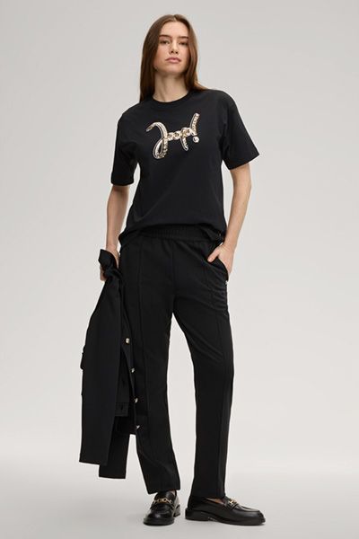 Jopp Schwarze Jogginghose aus Tech-Baumwollmischung mit vorderen Nähten