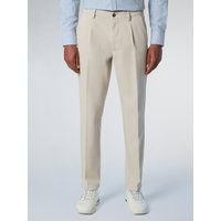 Elegante Bundfalten-Chinohose in Beige