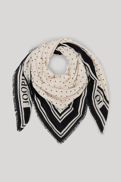 JOOP! Adaliz Tuch Creme und Schwarz Gepunktet Logo