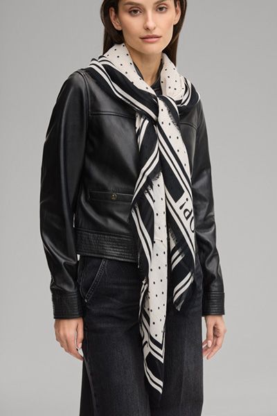 JOOP! Adaliz Tuch Creme und Schwarz Gepunktet Logo