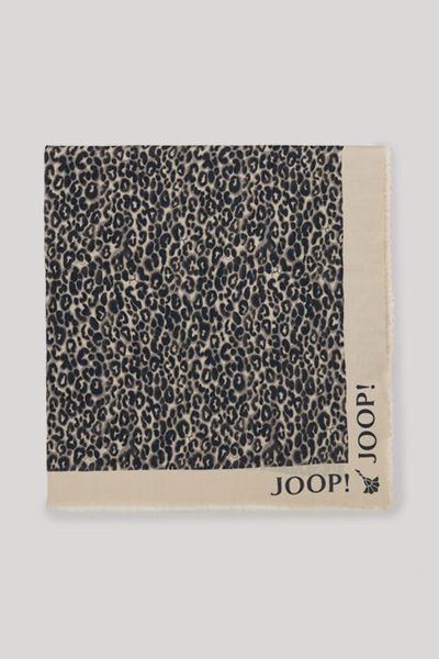 Joop! Aira Tuch in Beige/Schwarz Leopardenmuster Modal-Baumwollmischung