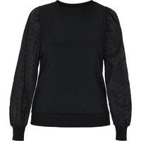 Schwarzes Langarmshirt mit Puffärmeln