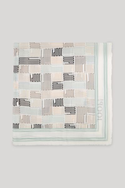 JOOP! Aimy Creme Beige Gemusterter Bio-Baumwoll-Modal-Schal Unisex