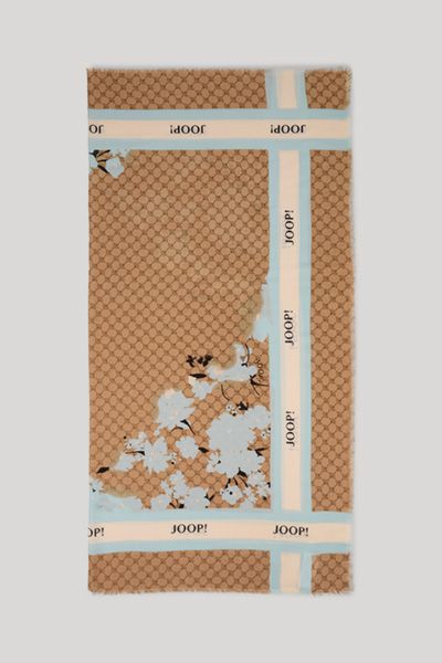 JOOP! Adalia Tuch in Camel und Hellblau gemustert Baumwoll-Modal
