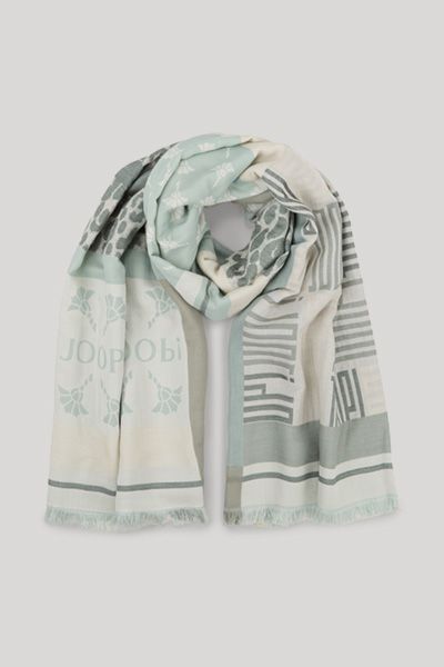 JOOP! Ailis Tuch in Champagner/Hellblau gemustert Baumwoll-Modal-Mischung