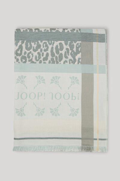 JOOP! Ailis Tuch in Champagner/Hellblau gemustert Baumwoll-Modal-Mischung