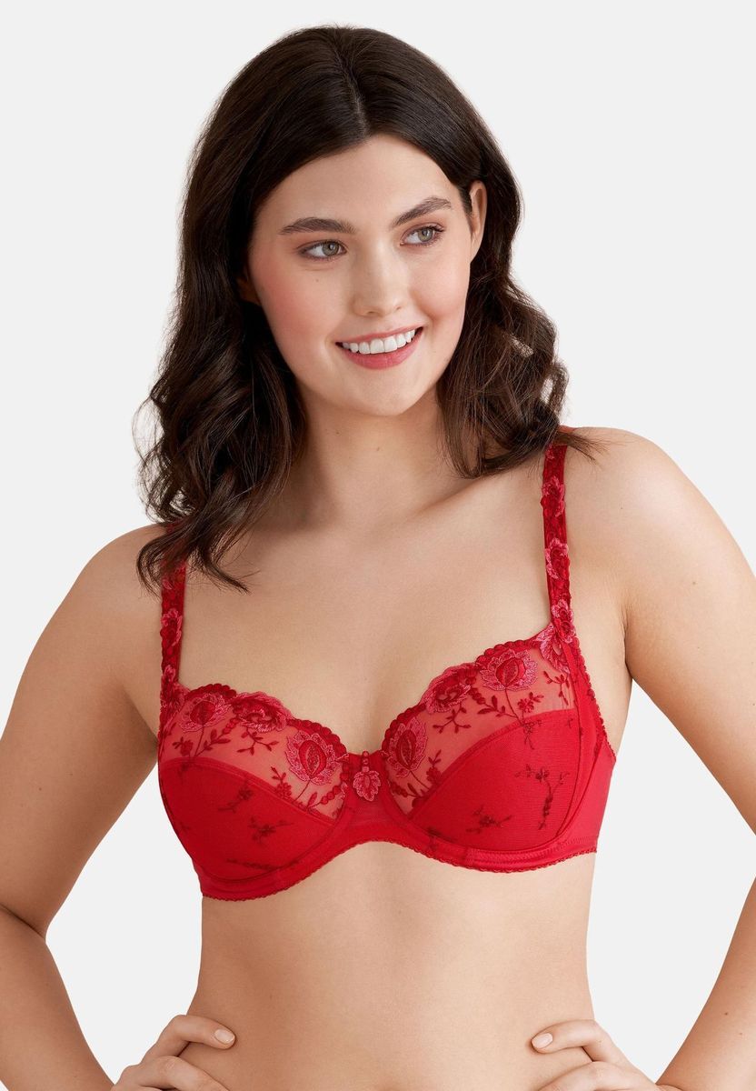 BH mit Blumenstickerei und Bügel