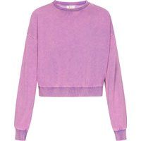 Verkürztes Lavendel Sweatshirt mit Rundhalsausschnitt