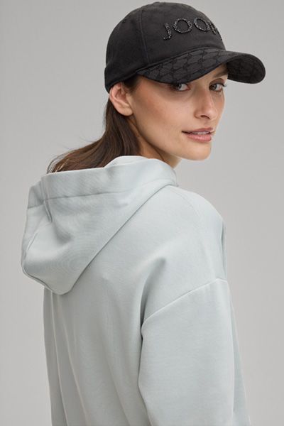 Joop! Adriana Schwarze gemusterte Kappe mit Logo-Verzierung