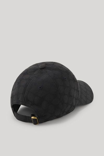 Joop! Adriana Schwarze gemusterte Kappe mit Logo-Verzierung