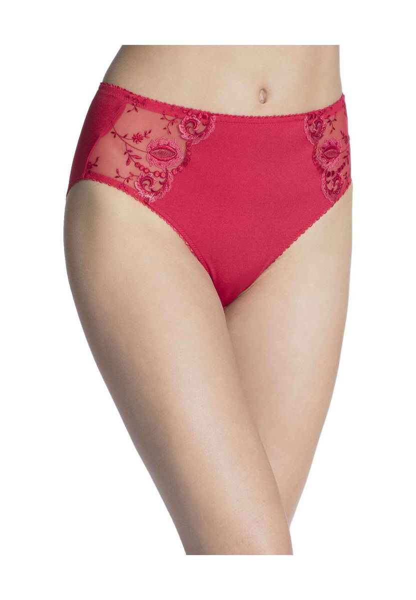 Hochtaillierter Slip mit Spitzendetails