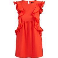 Gerüschtes Mini-Kleid mit Spitze