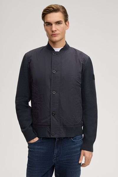 Joop Jeans Navy Blouson Ghino Strickärmel Bomberjacke