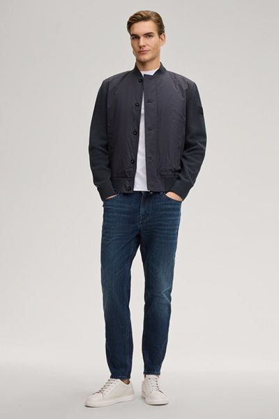 Hybrid-Bomberjacke mit Strickärmeln