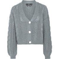 Faina Strickjacke Damen hellgrau melange