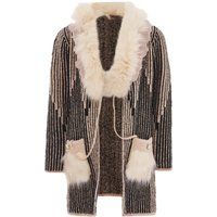 Faina Strickjacke Damen schwarz rosa