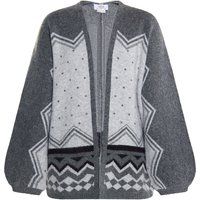 usha Strickcardigan Damen Grau Mehrfarbig