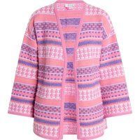 IZIA Strickjacke Damen Rosa Mehrfarbig