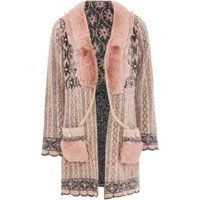 Faina Strickjacke Damen rosa/schwarz