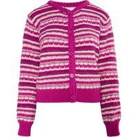 Gestreifte Strickjacke mit Zopfdetail
