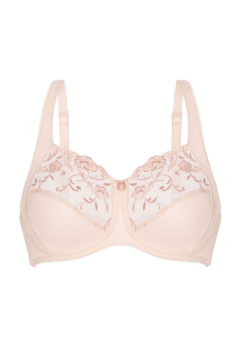 Kabelloser BH mit Blumenstickerei und weichen Cups