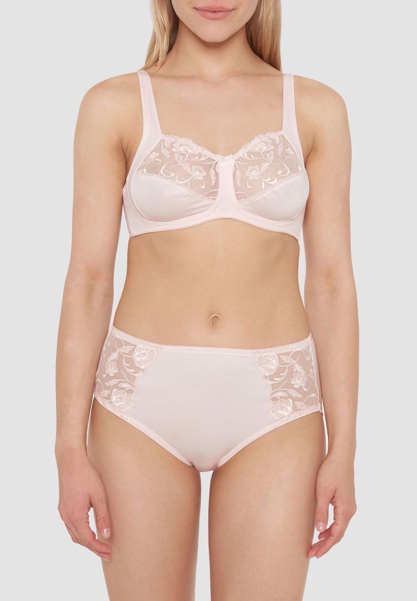 Kabelloser BH mit Blumenstickerei und weichen Cups