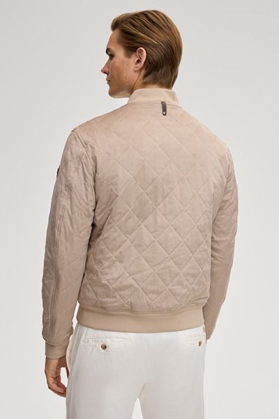 JOOP! Ronan Beige Gesteppte Bomberjacke mit Rippdetails