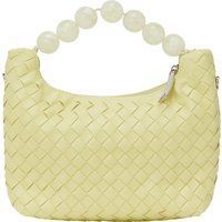 Gewebte Handtasche mit Griff und Perlen